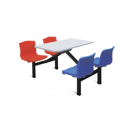 4位塑料固定椅餐桌