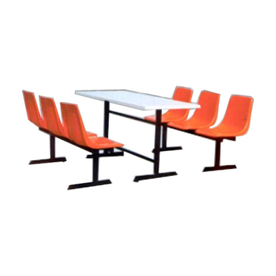 6位玻璃钢固定椅餐桌