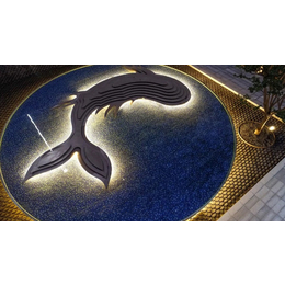 福州 庭院不锈钢切片鲲雕塑 金属动物灯光鲲制作效果