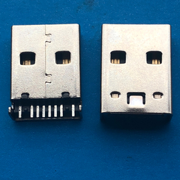 USB8Pin公头沉板焊线有*柱双面插正反插黑色胶芯
