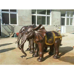 河北喷水铜大象生产厂家-旭升铜雕