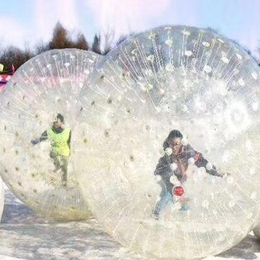 户外趣味运动会道具充气波悠球雪地滚筒球厂家*