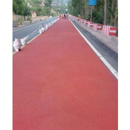 弘康环氧地坪漆生产商-益阳彩色防滑路面-红色陶瓷颗粒路面