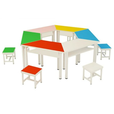 中小学多人四脚单层固定课桌凳