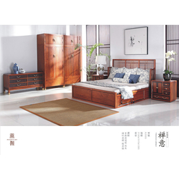 烟台新中式大床设计-新中式大床-烟台阅梨新中式家具