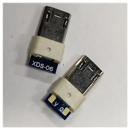 MICRO 公头双面插USB带板 包胶 焊线式 二三短路