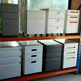 中山办公室资料铁皮柜 钢制活动柜储物矮柜 抽屉移动带锁柜子
