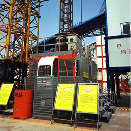  鸿达2吨变频施工升降机 1吨2吨单柱双笼施工电梯