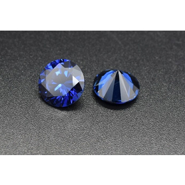 促品质5A 圆形蓝刚玉裸石戒面 人造合成蓝宝石戒指首饰饰品