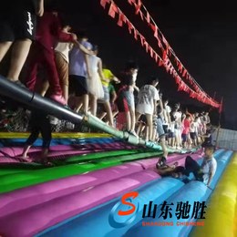 山东驰胜大型水上乐园游乐设备移动支架游泳池儿童充气玩具水滑梯