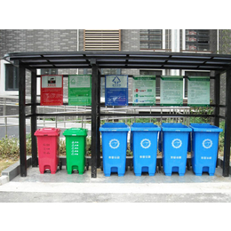 户外垃圾分类收集亭雨棚不锈钢宣传栏公告栏农村垃圾分类回收站