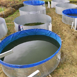 大型圆形高密度养鱼帆布池 PVC刀刮布防水布铁桶养殖水池鱼池
