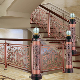 绥芬河欧式别墅铜雕花扶手 雕刻楼梯栏杆多方面图片