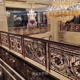 柳州古典造型铜艺护栏 欧式别墅楼梯装修效果