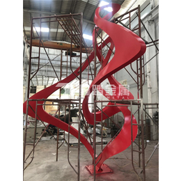 红色纽带不锈钢雕塑 小区户外抽象艺术摆件广东厂家