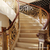 东阳酒店玫瑰金铜艺浮雕栏杆现代雕花楼梯造型缩略图2