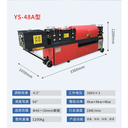 烨森YS-48A钢管刷漆除锈调直机铁管调直除锈刷漆一体机