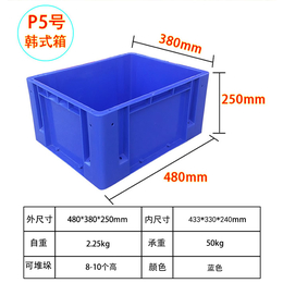 供应P5号韩式物流周转箱加厚汽配塑料箱