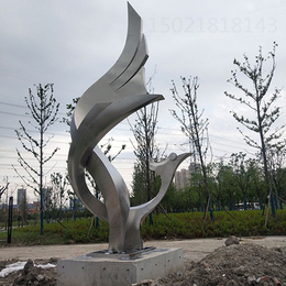 山东不锈钢鸟雕塑 城市景观抽象动物雕塑定制