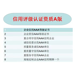 舟山3A信用评价机构