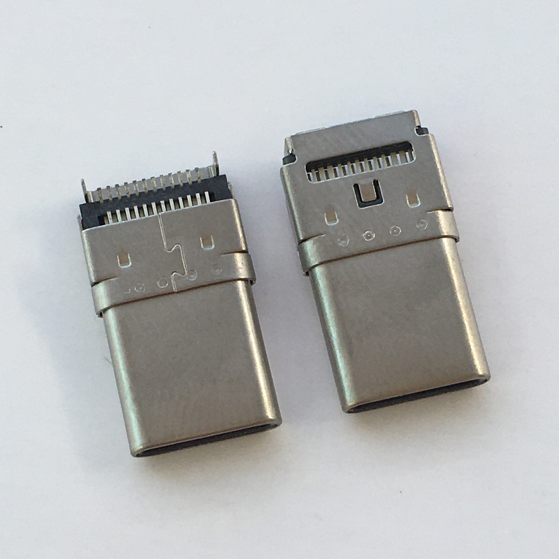 24p沉板type c公头 USB公头沉板1.3 双排贴片