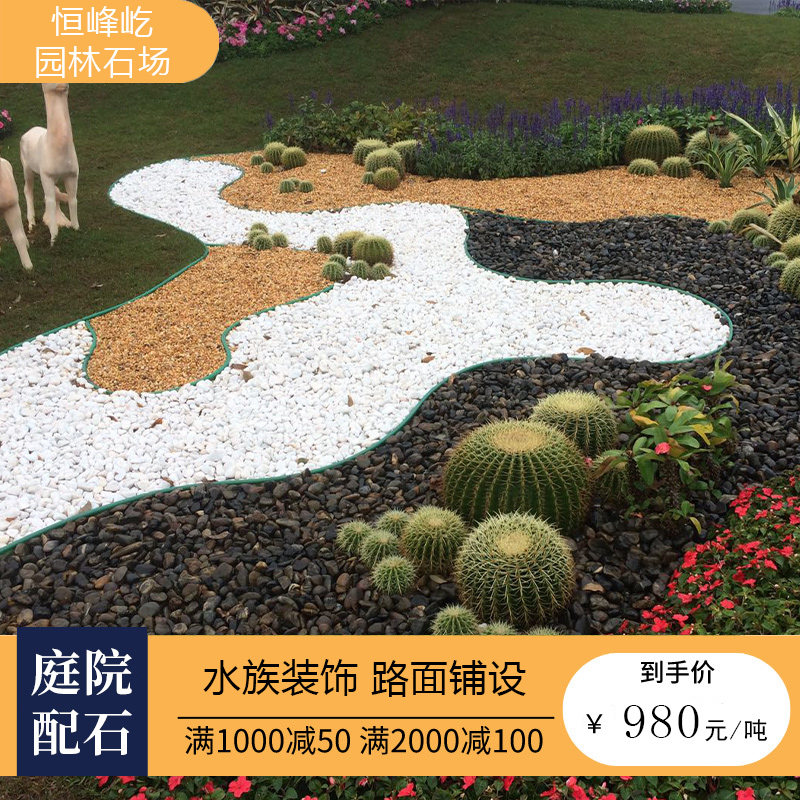 广州现代小院设计庭院景观园林绿化砾石搭配点缀