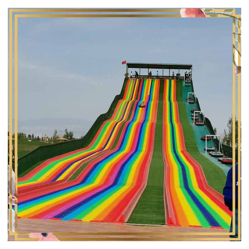 适合各种游乐场所的彩虹滑道 四季滑梯 网红滑道 七彩滑梯