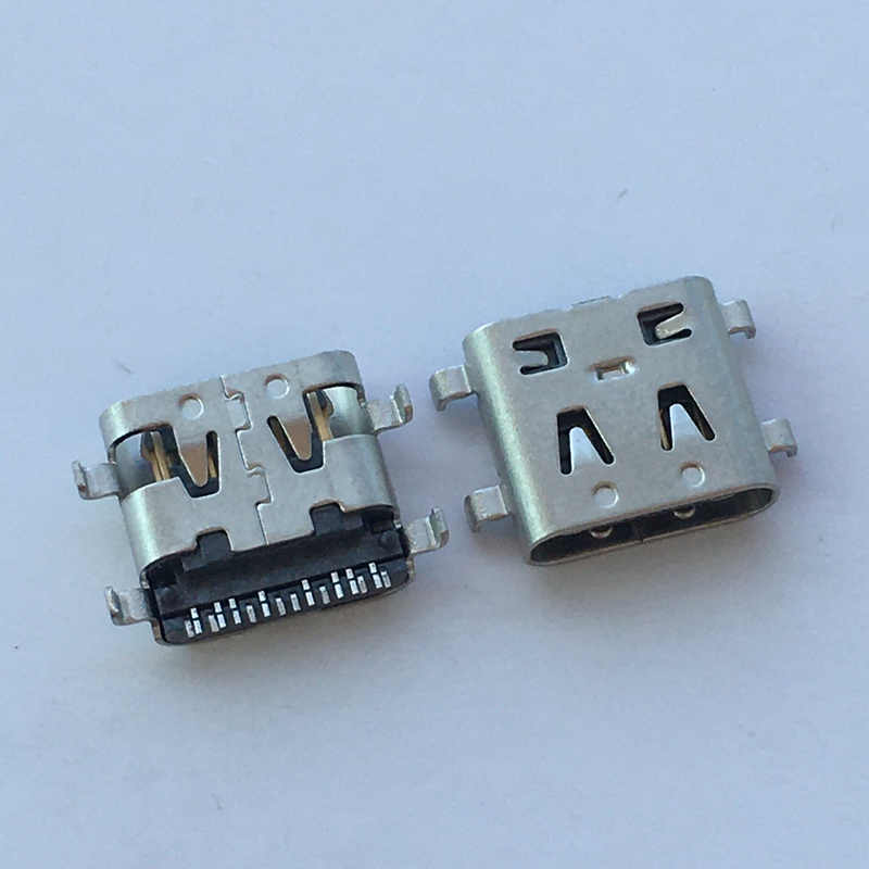 USB TYPE-C 16P沉板1.0mm四脚7.96带弹片