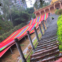  网红彩虹滑道坡形设计 七彩滑梯建设 景区游乐设施