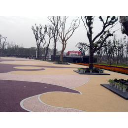 青岛交地彩色彩色透水地坪 彩色步道 施工 海绵地坪供应