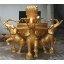 广东铜大象-进忠雕塑-一对铜大象