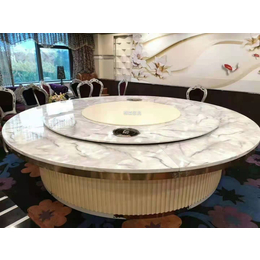 饭店电动大圆桌 自动转盘餐桌 酒店电动餐桌 餐椅