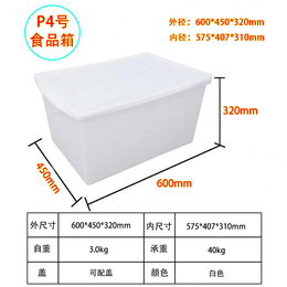 供应格诺P4号带盖食品周转箱 馒头塑料箱 送餐配送箱