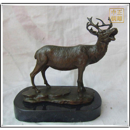 奔跑鹿雕塑定制-通化奔跑鹿雕塑-中正铜雕
