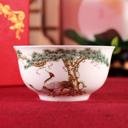 寿辰礼品寿碗定制餐具景德镇陶瓷寿碗厂家