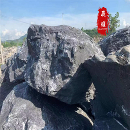 批发黑山石厂家 黑色太湖石景观石 大型假山石工程石