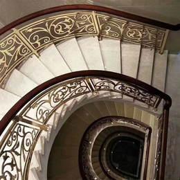 现代艺术铜楼梯扶手镀金迷人空间