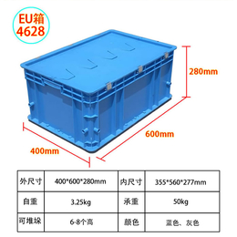 供应格诺EU箱长60宽40高28带盖物流周转箱汽配箱