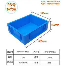 供应格诺P3号韩式箱长480宽380高150汽配周转箱物流箱