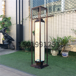 新中式庭院立柱灯样板区亮化草坪灯80cm长条立柱灯仿铜景观灯