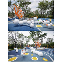 山东小区广场不锈钢毛毛虫雕塑 儿童玩耍彩绘动物定制