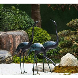 公园池塘铜雕鹤装饰摆设-宁德铜雕鹤- 精雕细琢