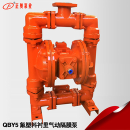 正奥泵业QBY5-32F46型流体衬氟气动隔膜泵化工气动泵