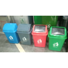 垃圾分类垃圾桶带盖家用大号脚踏厨余厨房红蓝绿灰脚踩