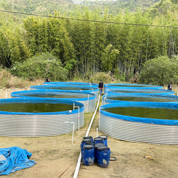 镀锌板帆布养殖鱼池高密度水产养殖刀刮布帆布蓄水池养鱼池