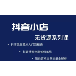 抖音小店无货源店群实操运营技术教学公司线下陪跑服务