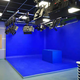 免漆型拼接式虚拟扇型蓝绿箱演播室抠像 校园电视台微课直播