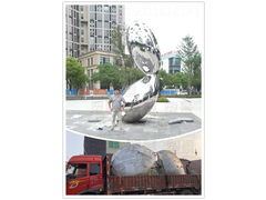 上海青浦 网红打卡 不锈钢镜面镂空雕塑 抽象艺术制作