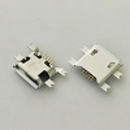 MICRO USB 5P BF 沉板 四脚全贴片卷边 