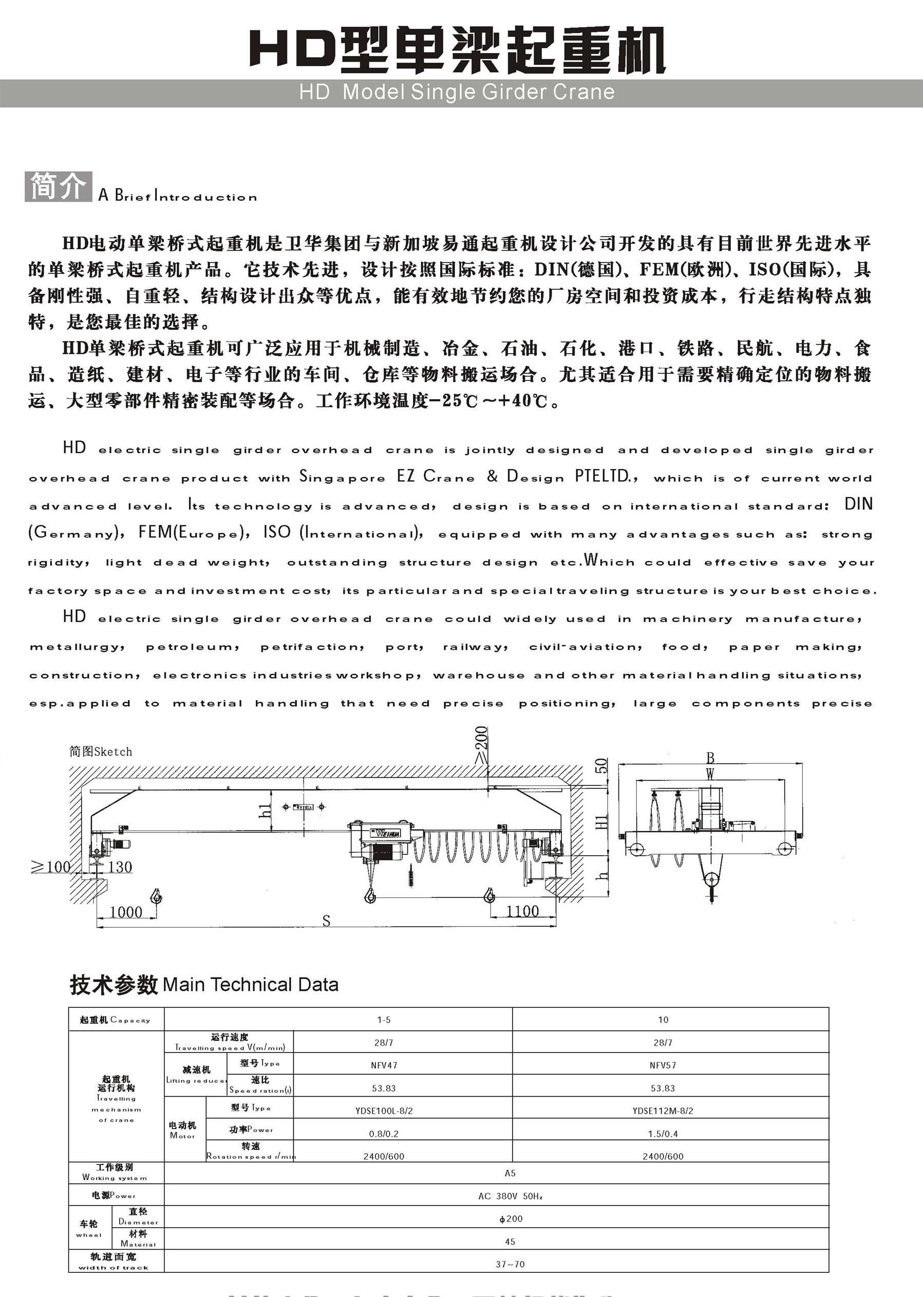 辽宁豫工葫芦门式起重机